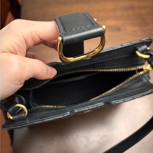 Ralph Lauren Black Leather Quilted Crossbody Bag - Picture 7 of 9